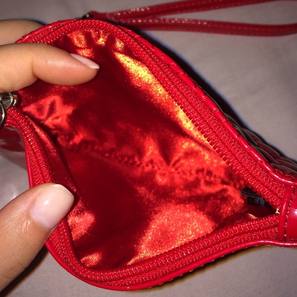 Express Red Patent Quilted Wristlet - Picture 3 of 3