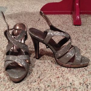 Silver high heels