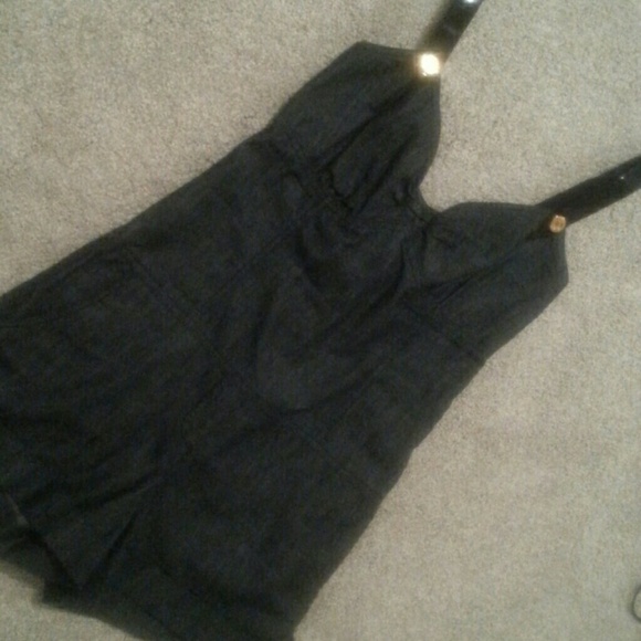 Dark jean romper - Picture 1 of 4