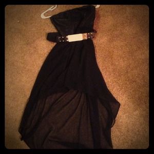 Leather top - high low dress