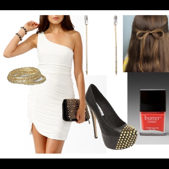 White ruched dress