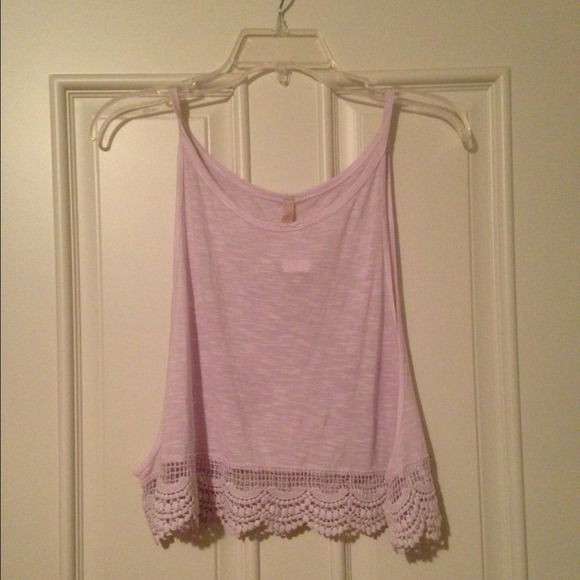 Pale purple LF top with lace