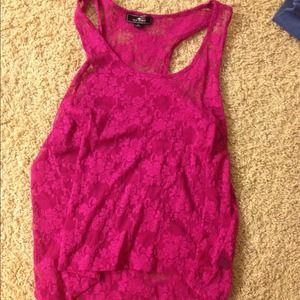 Pink Lace tanktop.