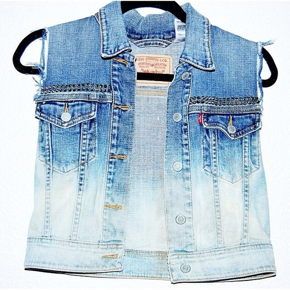 Levi's ombré studded vest size small