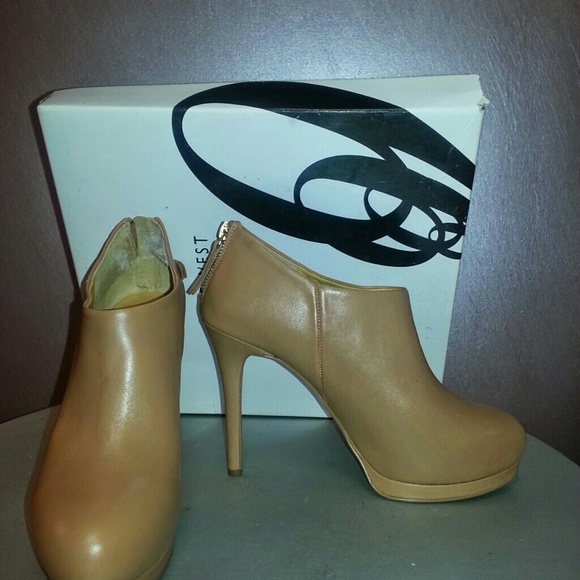 Nine West camel colored leather booties