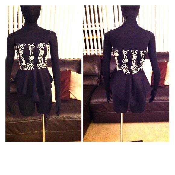 Limited edition black peplum top (many sizes)