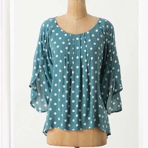 Anthropologie Maeve Braxton polka dot top, Large