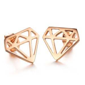 Diamond cut out earring studs