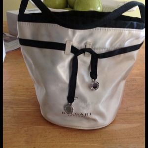 Bvlgari bag with a lot fragrance samples.