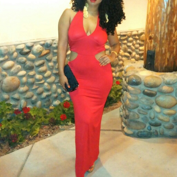Red cutout maxi