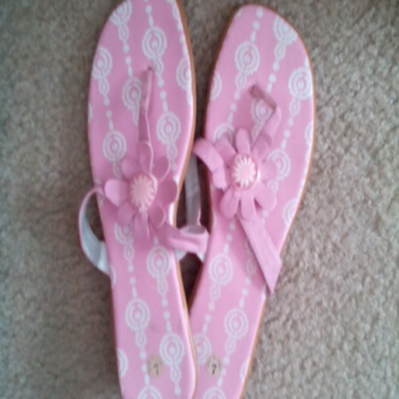 Pink flowery sandals