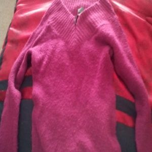 Purple v-neck sweater