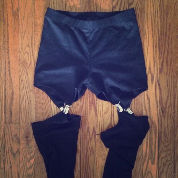 Black Garter Leggings