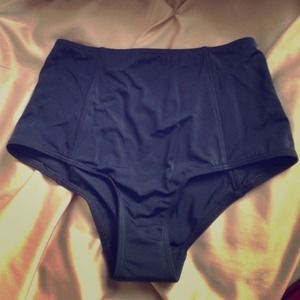 TOPSHOP Black High-waisted Bikini Bottoms