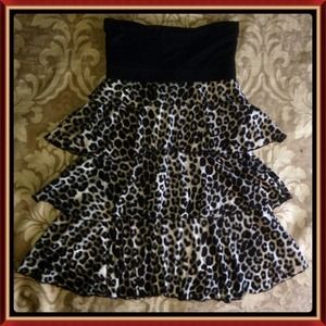 Express Black Gray Cheetah Print Sundress Size XS