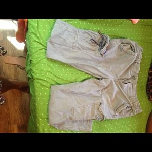 American eagle cargo cropped pants.greyish/blue