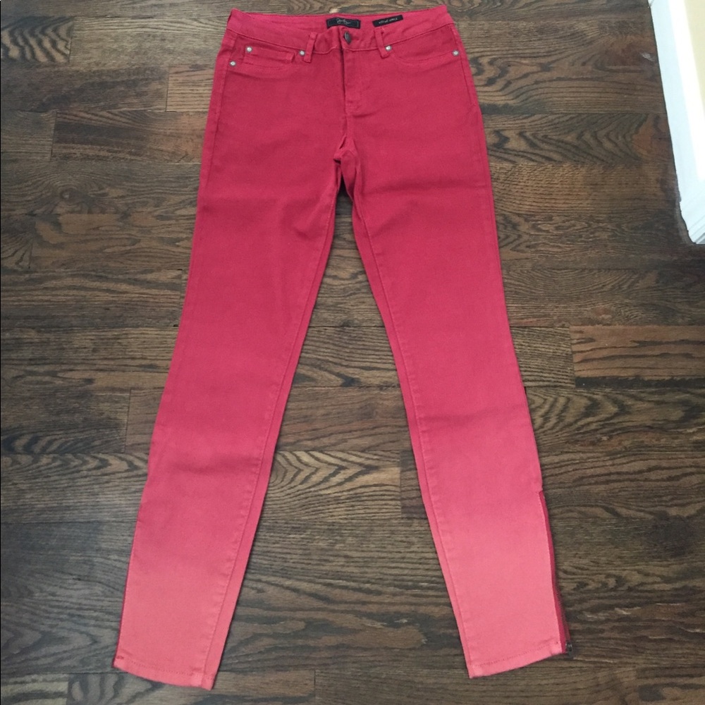 New red pants with zippers