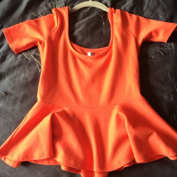 Orange peplum top!