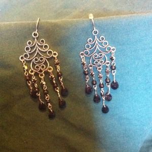 Cute black and silver toned earrings