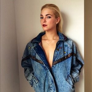 1980 Vintage Bejeweled Bomber Jean Jacket