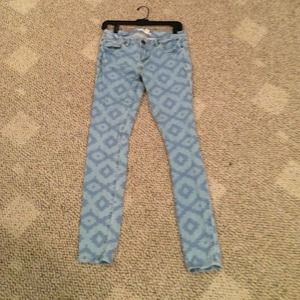 Forever 21 tribal/Aztec pattern skinny jeans