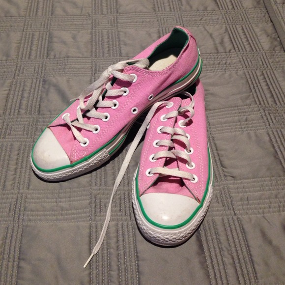 Pink & green Converse