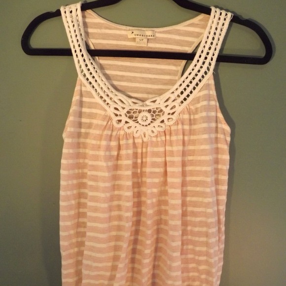 Light pink stripped sweet tank top