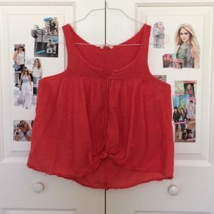 Red Flowy Tank