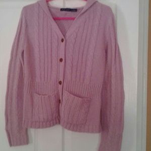 Pink button up sweater