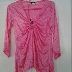 Pink sequin like dress top