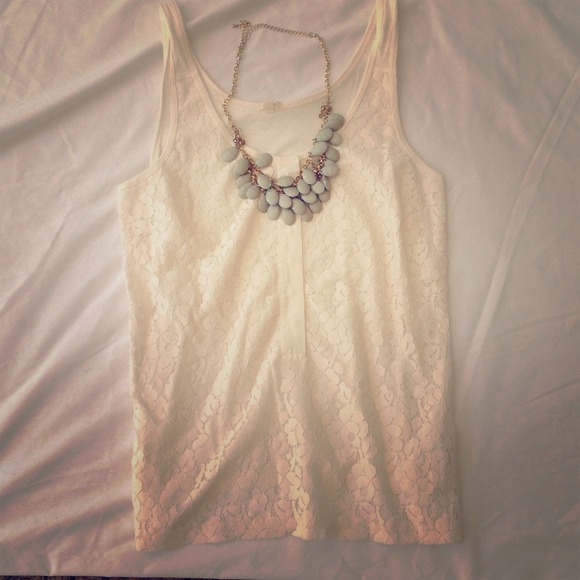 Gorgeous J. Crew white lace tank BNWOT