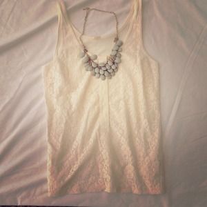 Gorgeous J. Crew white lace tank BNWOT