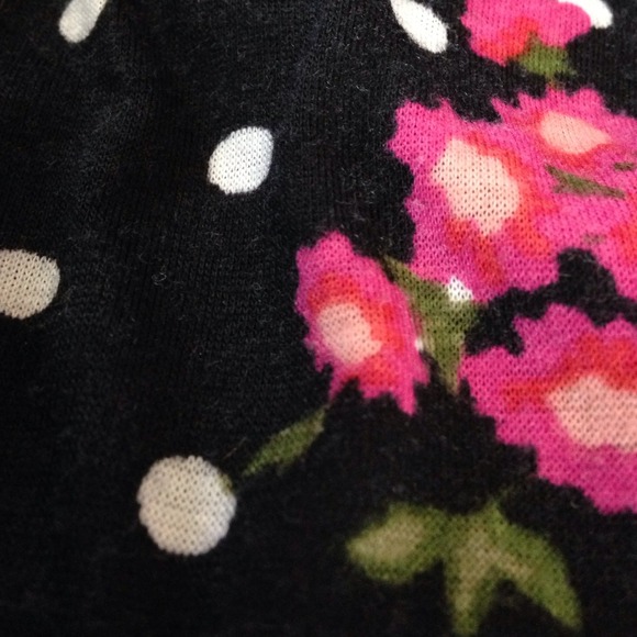 Floral/polka dotted spaghetti strap tank. - Picture 2 of 2