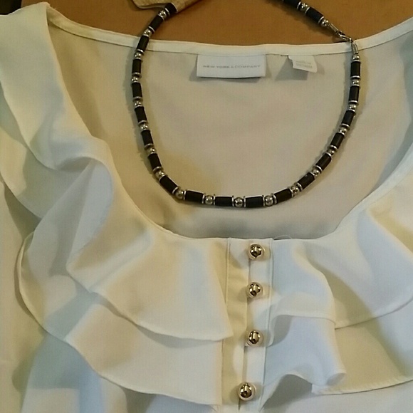 Vintage blue and silver beaded necklace - Picture 3 of 3