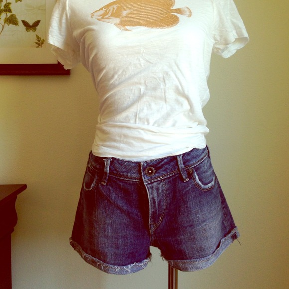 Silver Denim - Silver Cuffed Cut-Offs