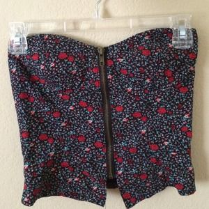 Strapless rose shirt