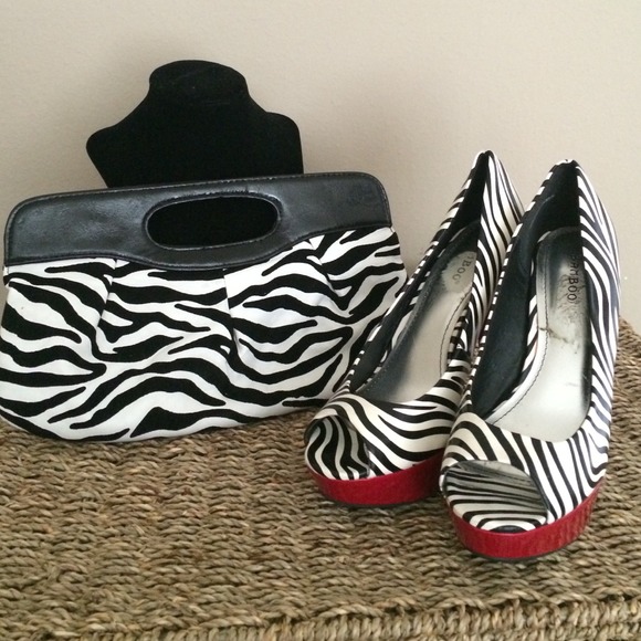 Bundled shoes and clutch.