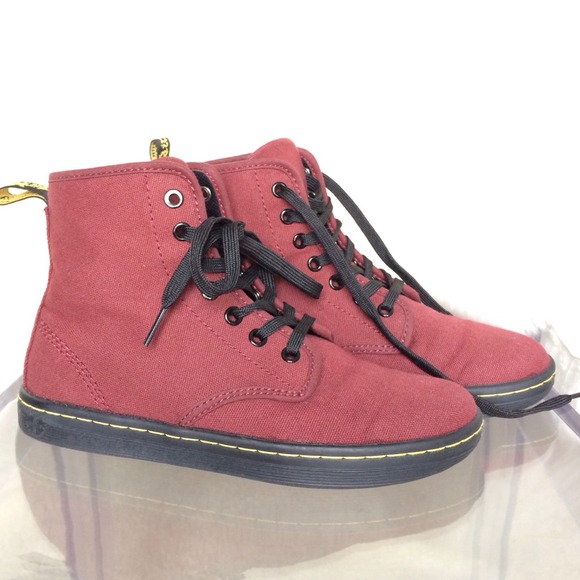 Maroon Dr. Martens sneakers