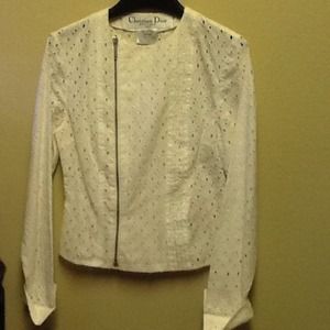 Christian Dior Off-White Eyelet Jacket