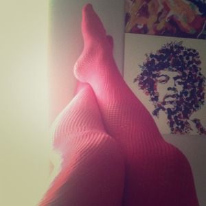 Full length pink knitted leggings