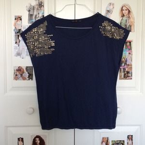 Navy Blue Bubble Top