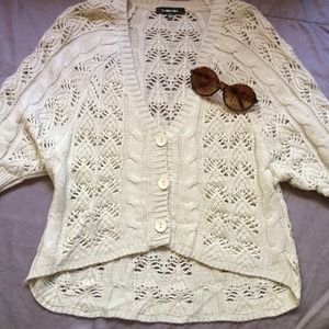 Urban Outfitters Creame Woven Button up Sweater