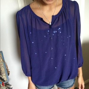 Sheer sequin top!
