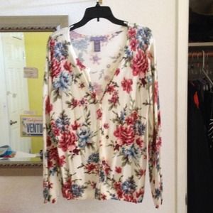 Long sleeve floral cardigan