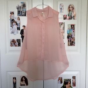 Pink Sleeveless Blouse