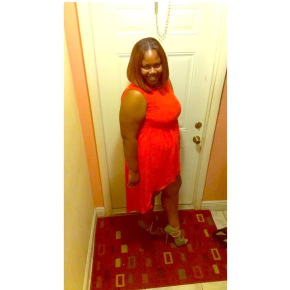 Red Dress with Tail