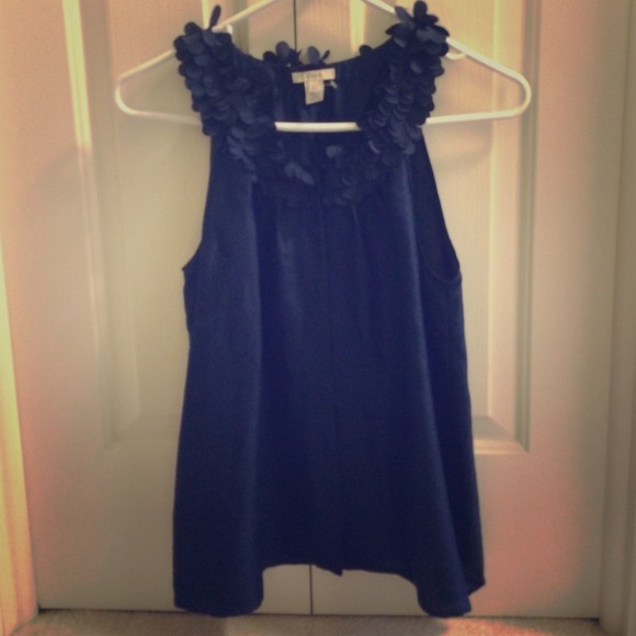 J. Crew Navy tank top...100% Silk!!