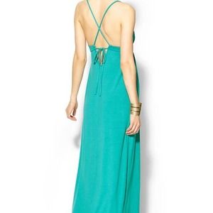 Ark & Co. Dresses - Teal Tie Back Knit Maxi by Ark & Co. Ark & Co. Dresses - Teal Tie Back Knit Maxi by Ark & Co.