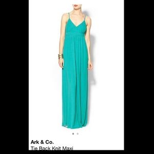 Ark & Co. Dresses - Teal Tie Back Knit Maxi by Ark & Co. Ark & Co. Dresses - Teal Tie Back Knit Maxi by Ark & Co.