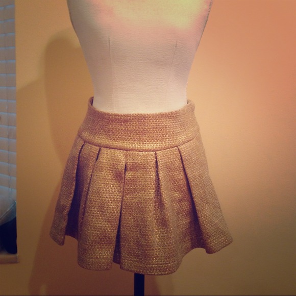 Gold pleated top shop mini skirt